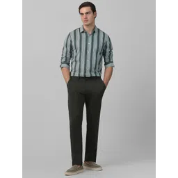 Mufti Men Spread Collar Vertical Striped Cotton Slim Fit Casual Shirt image 4