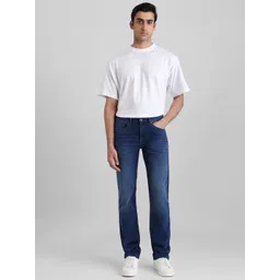 Mufti Men Straight Fit Light Fade Cat Scratches StretchableDenim DeluxeJeans-picture-42