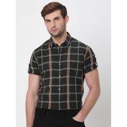 Mufti Plus Size Tartan Checks Cotton Casual Shirt-picture-35