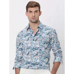 Mufti Slim Fit Abstract Printed Cotton Casual Shirt-picture-34