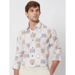 Mufti Slim Fit Abstract Printed Pure Cotton Casual Shirt-picture-22