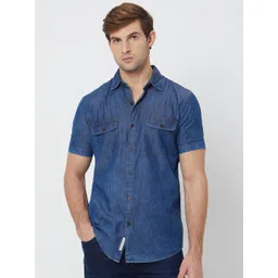 Mufti Slim Fit Opaque Cotton Casual Shirt-picture-23
