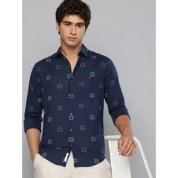 Mufti Slim Fit Printed Pure Cotton Casual Shirt-picture-24