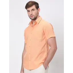 Mufti Slim Fit Spread Collar Cotton & Linen Casual Shirt image 3