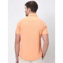 Mufti Slim Fit Spread Collar Cotton & Linen Casual Shirt image 4