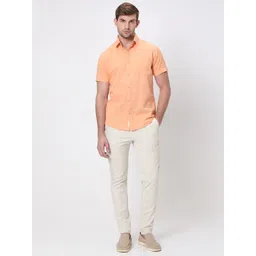 Mufti Slim Fit Spread Collar Cotton & Linen Casual Shirt image 5