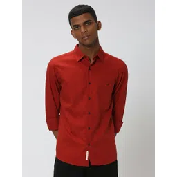 Mufti Slim Fit Spread Collar Pure Cotton Casual Shirt-picture-25