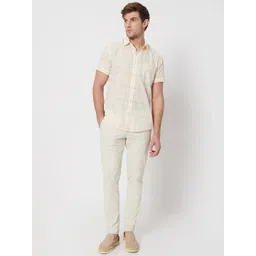 Mufti Slim Fit Windowpane Checked Pure Cotton Casual Shirt-picture-30