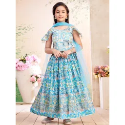 Muhuratam Girls Printed Silk Georgette Ready to Wear Lehenga & Blouse With Dupatta-picture-31