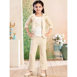 Muhuratam Girls Printed T-shirt with Trousers And Jacket-picture-32