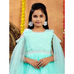 Muhuratam Girls Sea Green Dresses-picture-40