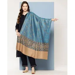 muhuratam Women Floral Woven Shawl with Tassels-picture-25