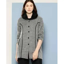muhuratam Women Knitted Cardigan with Button Closure-picture-32