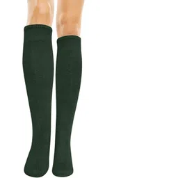 MUKHAKSH 2 Pairs Girl's Green Knee Length Sock image 2