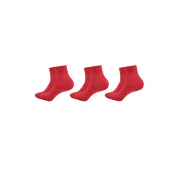 MUKHAKSH 3 Pairs Ankle Length Red Socks-picture-52