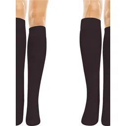 MUKHAKSH Girls 2 Pairs Brown Knee Length Socks-picture-13