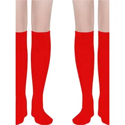MUKHAKSH Girls 2 Pairs Knee Length Red Socks-picture-15