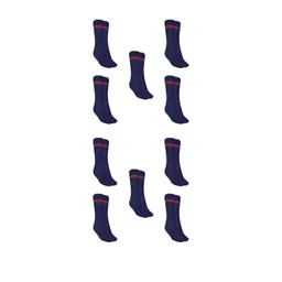 MUKHAKSH Girls Navy Blue Pack of 10 Pairs Solid Calf Length Socks-picture-37