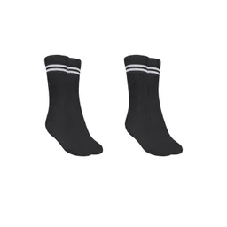 MUKHAKSH Girls Pack of 2 pairs Cotton Calf Length Black Socks-picture-17