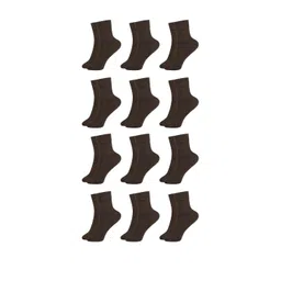 MUKHAKSH Kids 12 Pairs Ankle Length Brown Socks-picture-52