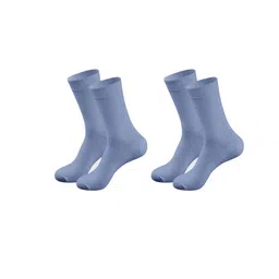MUKHAKSH Pair of 2 Kids Grey Lycra School Calf Length Socks-picture-40