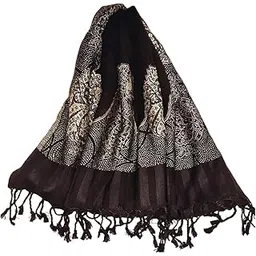 mukhaksh Women Ladies Girls Winter Woolen Warm Black Shawls Stoles (18 X 27 Inches)-picture-32