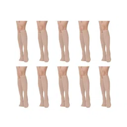 MUKHAKSH Women Set Of 10 Cotton Plain Knee High Socks-picture-20