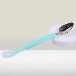 mukume Double Side Head 2 in 1 Silicone Spoon, Stainless Steel Fruit Scraper for Baby- Plastic-picture-17