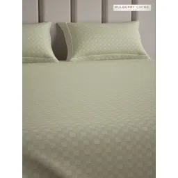 Mulberry Living Cotton Checks Others 300 TC Super King Size Bedsheet with 2 Pillow Covers-picture-44