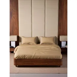 Mulberry Living Cotton Solid Orange 500 TC Super King Size Bedsheet with 2 Pillow Covers-picture-31