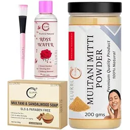 Multani Mitti Combo ? Herbal Face Kit with Soap, Gulab Jal & Brush | Pore Cleansing Pack Ayurvedic Soap with Herbal Oils | Skin Tightening & Brightening Formula-picture-40