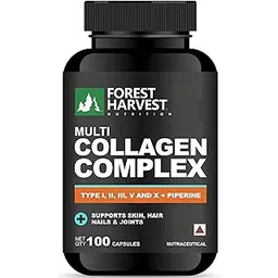 Multi Collagen Complex with Piperine | Types I, II, III, V & X | Enhanced Absorption | Skin, Hair, Joint & Bone Support | 100 Capsules | WHO-GMP, ISO, HACCP Certified-picture-32