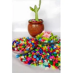 Multi-Color Glossy Decorative Garden & Aquarium Pebbles | Vibrant Polished Stones for Fish Tank, Planters, Terrarium, Table Décor, and Landscaping Stones (Multicolor-1-KG)-image-40