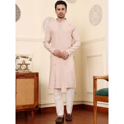 MULTI SHADES Men Ethnic Motifs Embellished Thread Work Kurta-picture-10