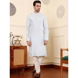 MULTI SHADES Men Ethnic Motifs Embellished Thread Work Kurta-picture-23