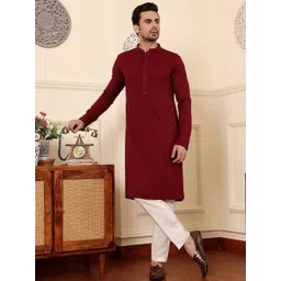 MULTI SHADES Men Ethnic Motifs Embellished Thread Work Kurta-picture-26