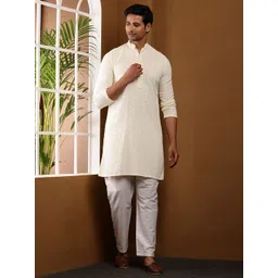 MULTI SHADES Men Ethnic Motifs Embroidered Thread Work Kurta-picture-41