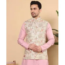 multi shades Men Regular Fit Nehru Jacket-picture-15