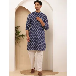 MULTI SHADES Men Regular Pure Cotton Kurta with Pyjamas-picture-34