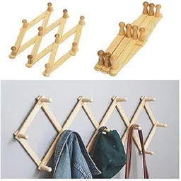 Multipurpose Wooden Wall Heavy Duty Cloth Hook khunti Clothes Kitchen Ties hat Bags Cap Bathroom Jacket Towel Shirts Dress Hanging Adjustable Hanger Decoration (Pack of 1)-picture-27