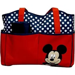 mummamia Polyester My Happy Mouse Embroidered Practicle Baby Diaper Bag with 8 Pockets(Medium, 6-11 Kg)-picture-24
