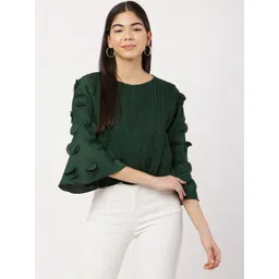 MUMRAA Flared Sleeve Crepe Top-picture-18