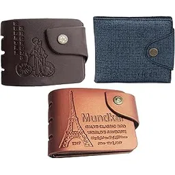 mundkar Non Leather Wallet Combo Pack of 3 for Men and Boys-picture-39