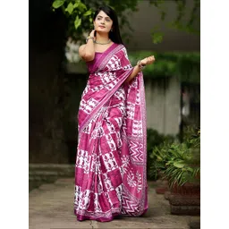 Munir Women Floral Pure Cotton Bagru Saree-picture-30
