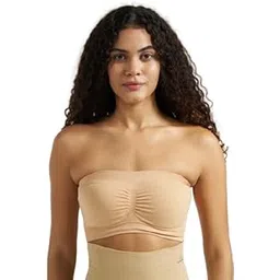 munns & mars Women's Wirefree Seamless Non-Padded Polyamide Elastane Stretch Full Coverage Bandeau Bra with Detachable Transparent Strap-picture-27