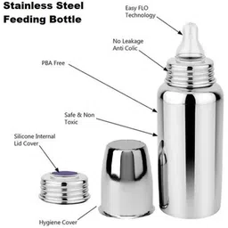 muphin trading company SILICONE TEETHER FOR BABIES AND 1 STEEL BOTTLE [PACK OF-2] Feeder-picture-29