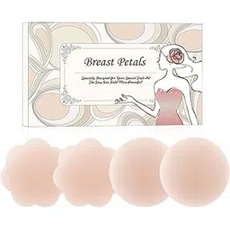 muqu Womens Silicone Pasties, Adhesive Bra Reusable 2, 4 Pair Invisible Silicone Nipple Cover-picture-19