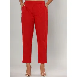 MURLI KURTI Women Solid Regular Fit Relaxed Straight Leg Easy Wash Cotton Trousers-picture-24