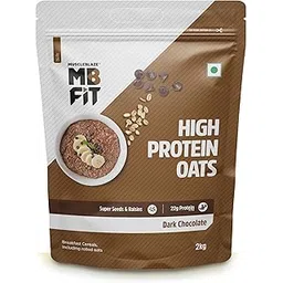 MuscleBlaze Fit High Protein Oats (Dark Chocolate, 2kg) | 22g Protein | Breakfast Cereals for Weight Management-picture-14