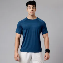 MuscleBlaze Active Tee Half Sleeve,  Small  Teal Blue -picture-28